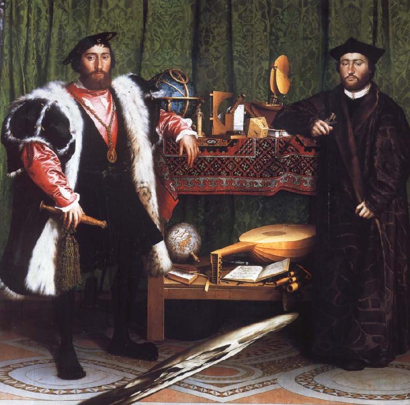 Hans holbein the younger Portrait of Jean de Dinteville and Georges de Selve France oil painting art